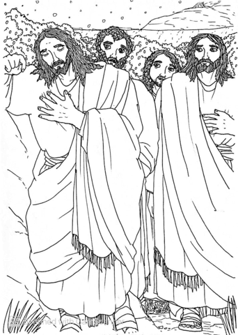 Jesus Tells Peter James And John To Keep Watch And Pray With Him Coloring Page